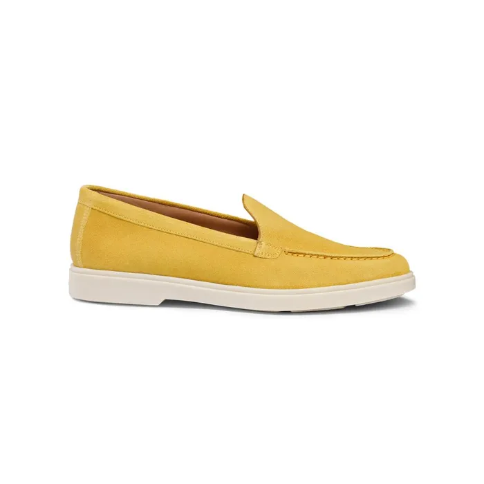 Santoni Yellow Suede Loafer Women Loafers