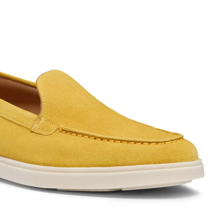 Santoni Yellow Suede Loafer Women Loafers