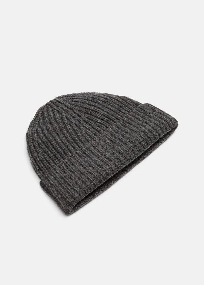 Scarves and Hats Men Vince Cashmere ShakerStitch Beanie Heather Charcoal Scarves and Hats Men Vince Cashmere ShakerStitch Beanie Heather Charcoal