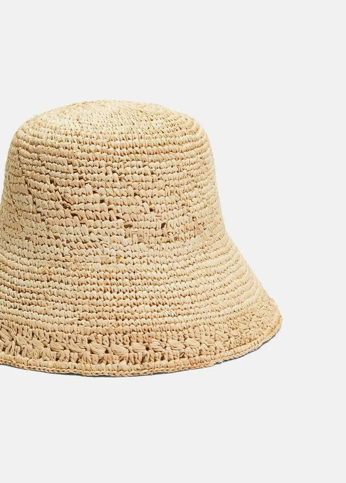 Scarves and Hats Women Vince Straw Bucket Hat Camel Scarves and Hats Women Vince Straw Bucket Hat Camel