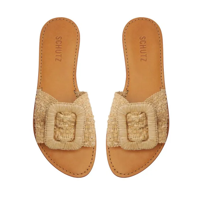 Schutz Shoes Flats Cinna Flat Sandal Beige 8211 Women