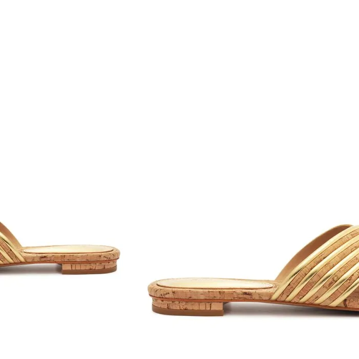 Schutz Shoes Flats Latifah Cork Sandal Gold 8211 Women