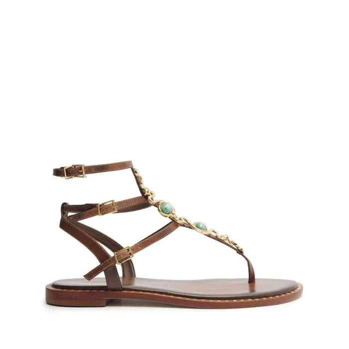 Schutz Shoes Flats Malie Flat Sandal Brown 8211 Women
