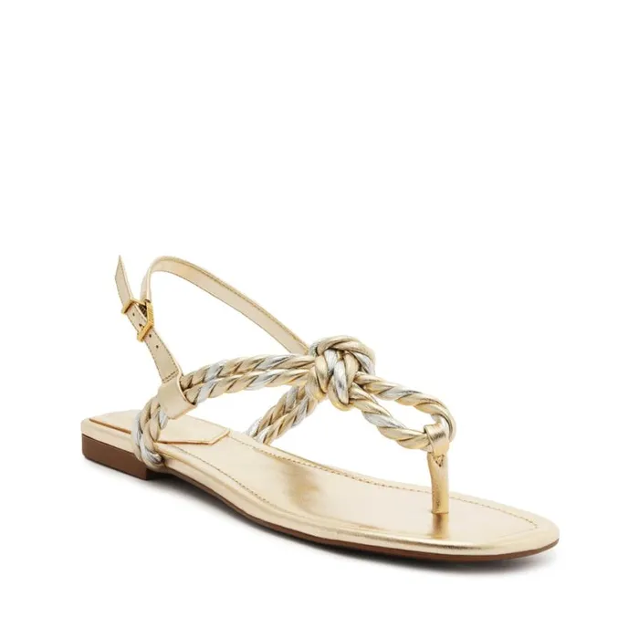 Schutz Shoes Flats Sage Metallic Flat Sandal Silver 8211 Women