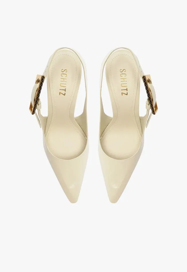 Schutz Shoes Pumps Ciara Patent Leather Pump White 8211 Women