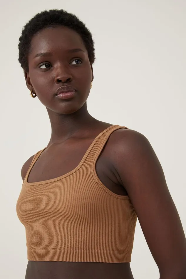 Seamless Abbie Micro Crop Tank Pinecone Women Cotton On Tops