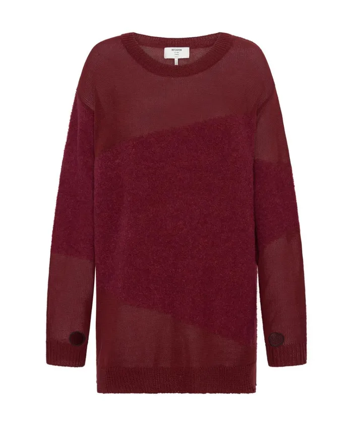 SHATTERED CREW KNIT SWEATER RED Women One Teaspoon Knitwear