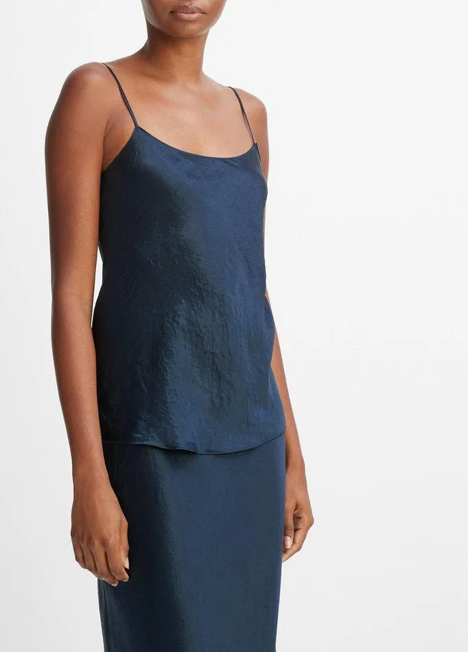Shirts and Tops Women Vince Satin Cami Coastal Blue Shirts and Tops Women Vince Satin Cami Coastal Blue