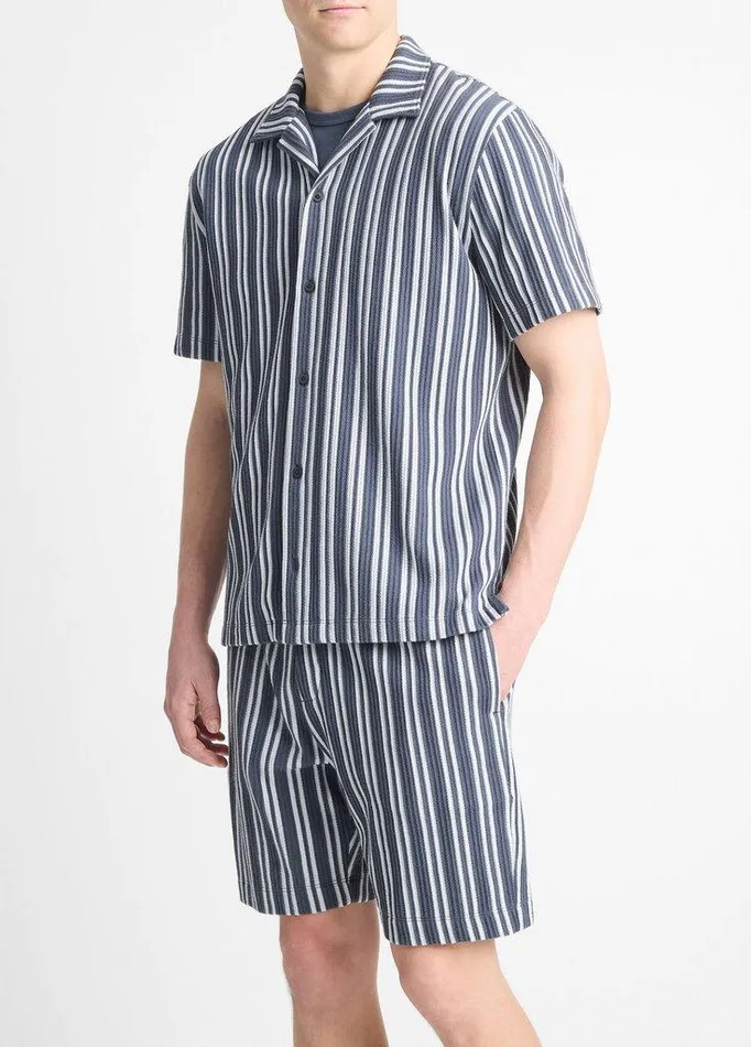 Shirts Men Vince JacquardStripe CottonBlend ButtonFront Shirt Venice Blueblue Cloud Shirts Men Vince JacquardStripe CottonBlend ButtonFront Shirt Venice Blueblue Cloud