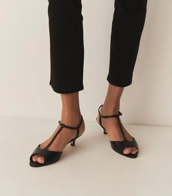 Shoes Women DEN Maisie TStrap Black Box Calf Shoes Women DEN Maisie TStrap Black Box Calf