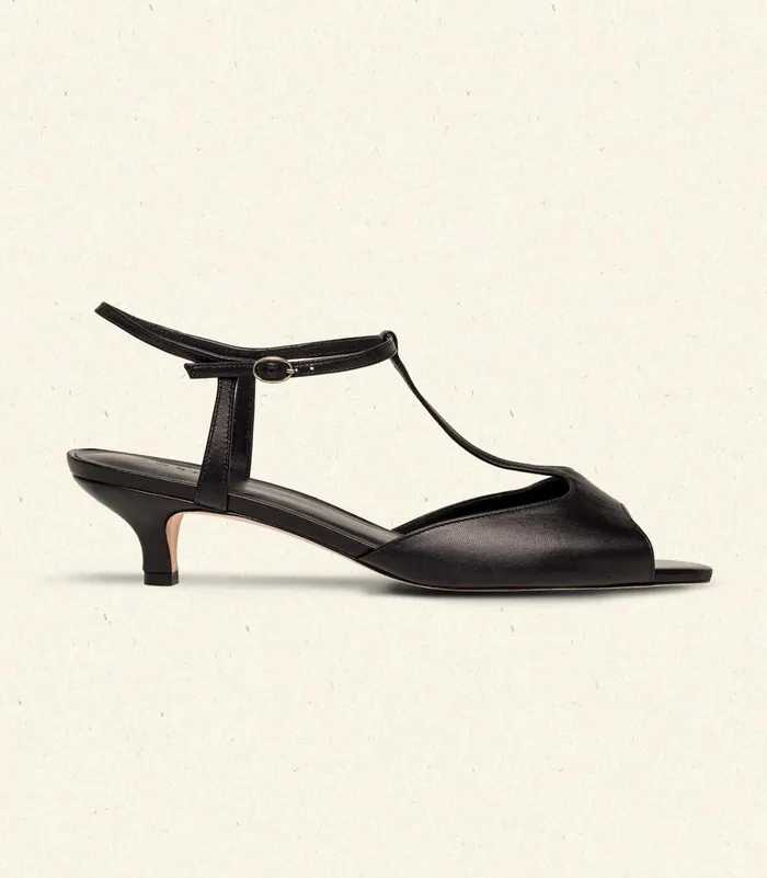 Shoes Women DEN Maisie TStrap Black Box Calf Shoes Women DEN Maisie TStrap Black Box Calf