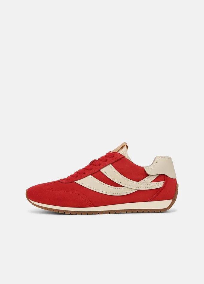 Shoes Women Vince Oasis Suede and Leather Runner Sneaker Crimsonmoonlight