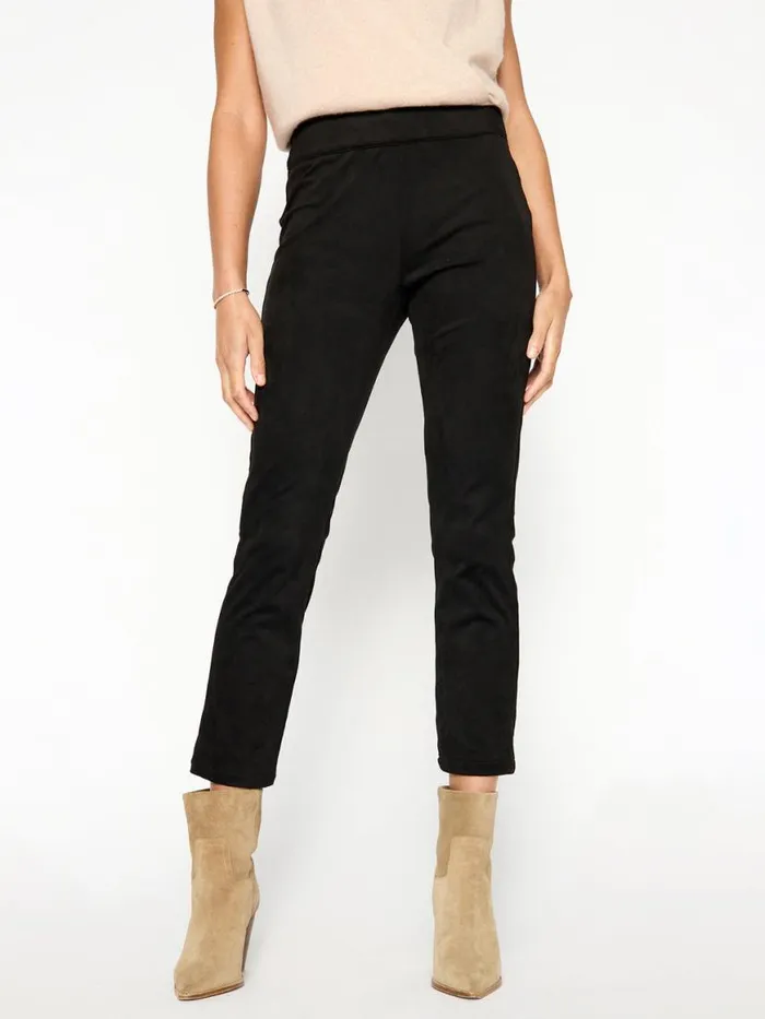 Shop Brochu Walker Bottoms The Juniper Vegan Suede Pant Black Onyx