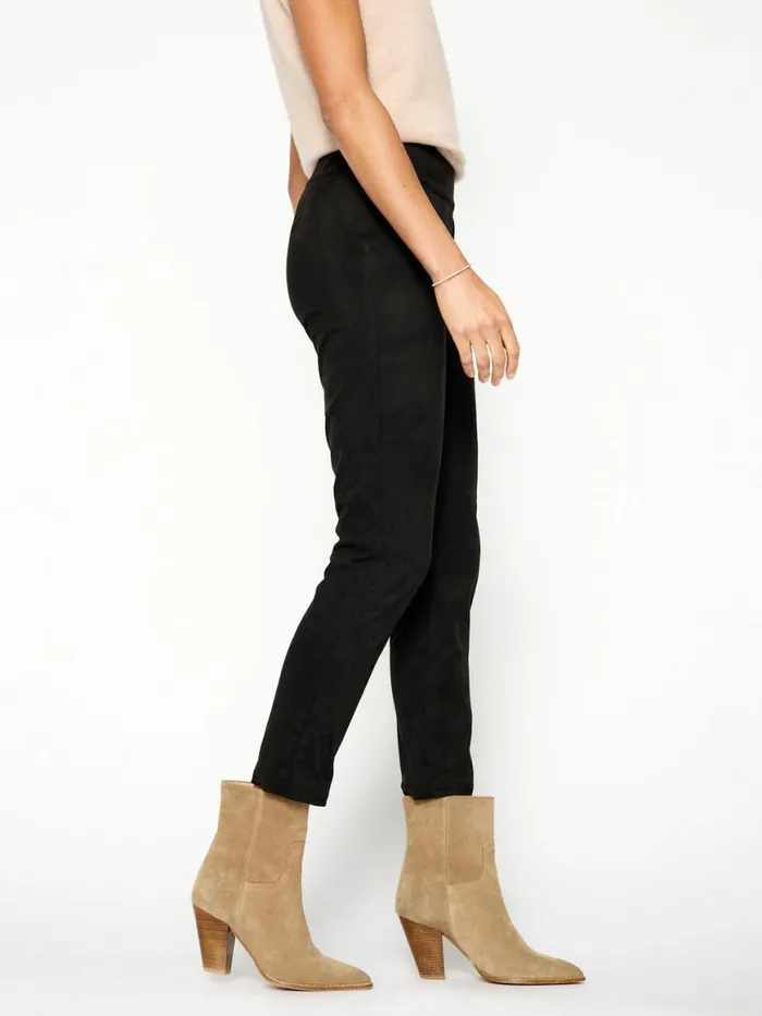 Shop Brochu Walker Bottoms The Juniper Vegan Suede Pant Black Onyx