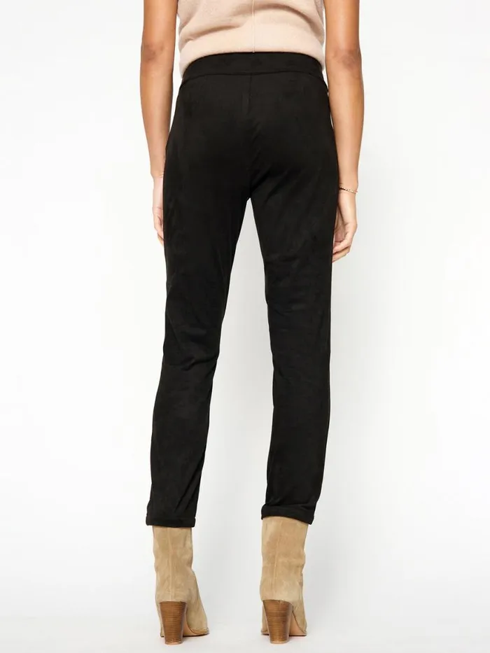 Shop Brochu Walker Bottoms The Juniper Vegan Suede Pant Black Onyx