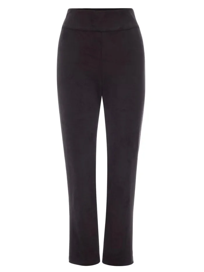Shop Brochu Walker Bottoms The Juniper Vegan Suede Pant Black Onyx