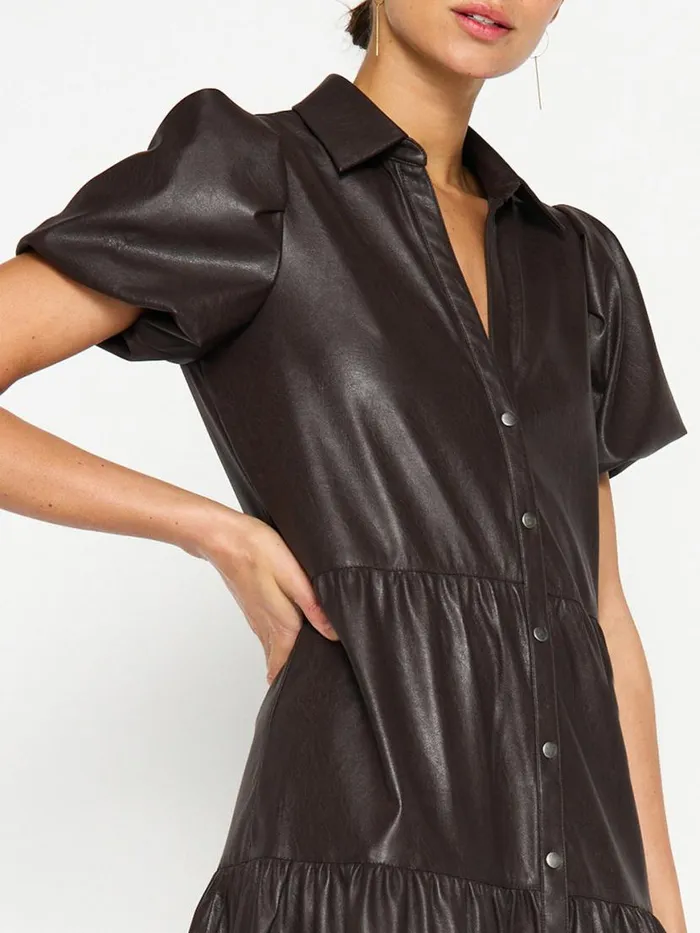Shop Brochu Walker Dresses The Havana Vegan Leather Dress Timber