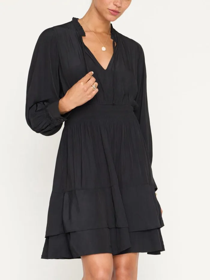 Shop Brochu Walker Dresses The Olivia Smocked Dress Black Onyx