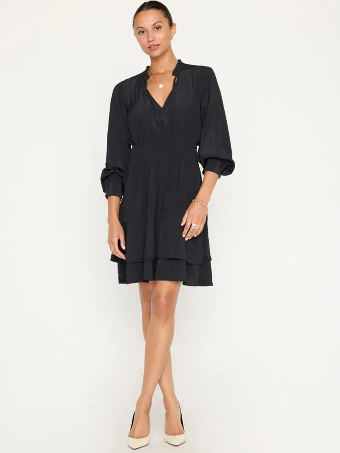 Shop Brochu Walker Dresses The Olivia Smocked Dress Black Onyx