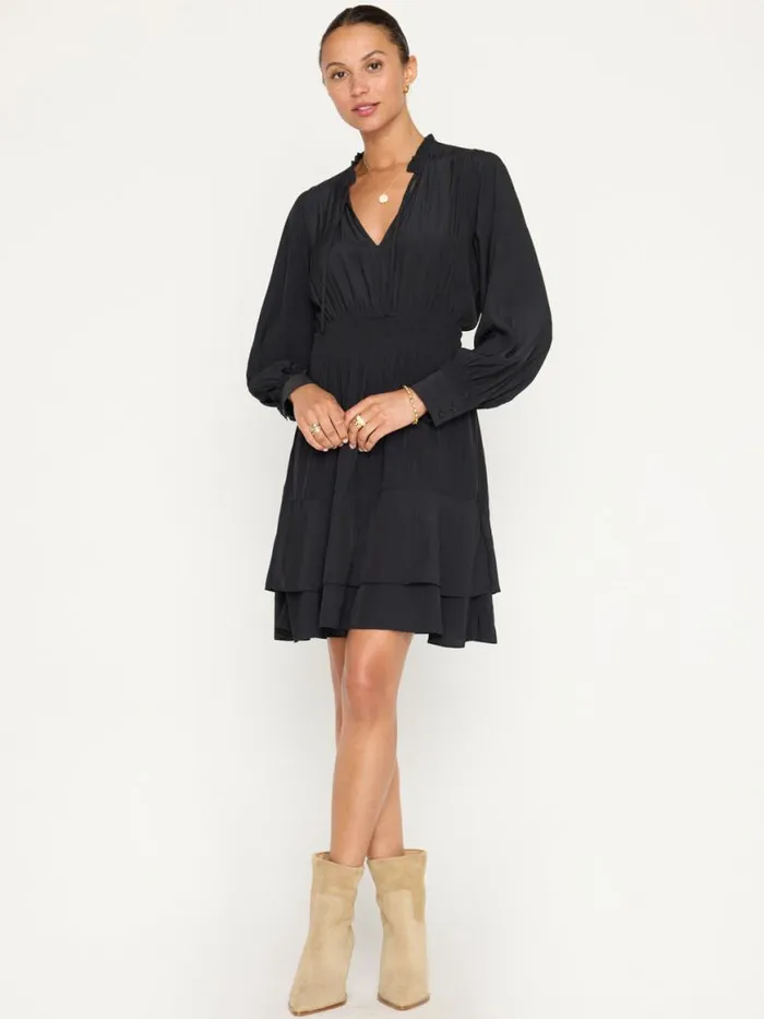 Shop Brochu Walker Dresses The Olivia Smocked Dress Black Onyx
