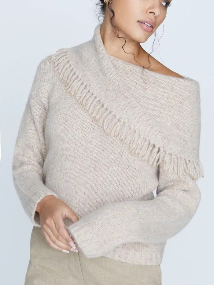 Shop Brochu Walker Sweaters The Lewes Fringe Off Shoulder Dulce Multi
