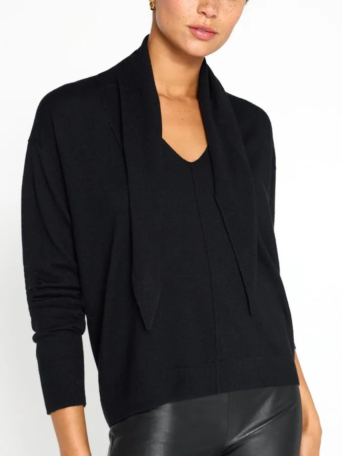 Shop Brochu Walker Sweaters The Oren Tie Pullover Black Onyx