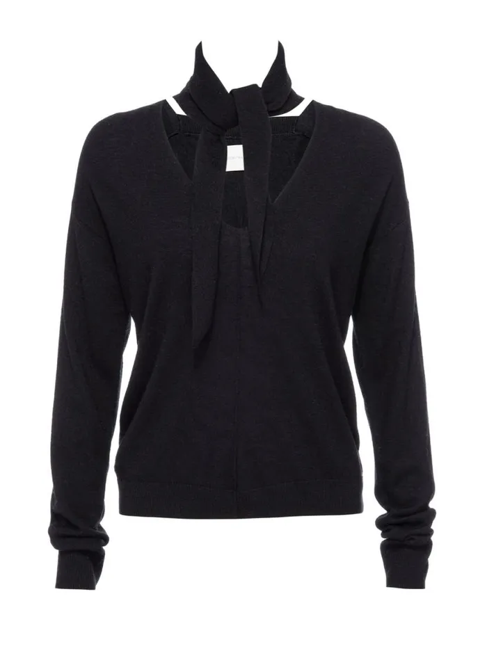 Shop Brochu Walker Sweaters The Oren Tie Pullover Black Onyx