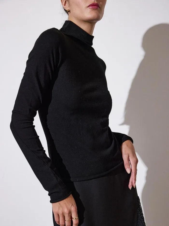 Shop Brochu Walker Tops The Anika Mock Neck Top Black Onyx