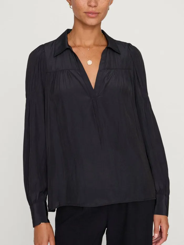 Shop Brochu Walker Tops The Anson Blouse Black Onyx