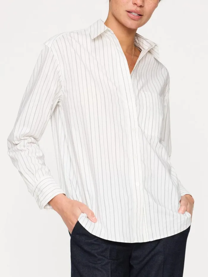 Shop Brochu Walker Tops The Everyday Shirt White Stripe