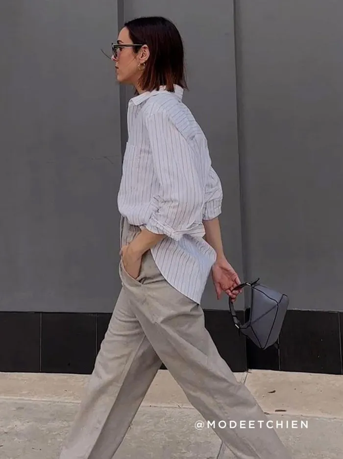 Shop Brochu Walker Tops The Everyday Shirt White Stripe