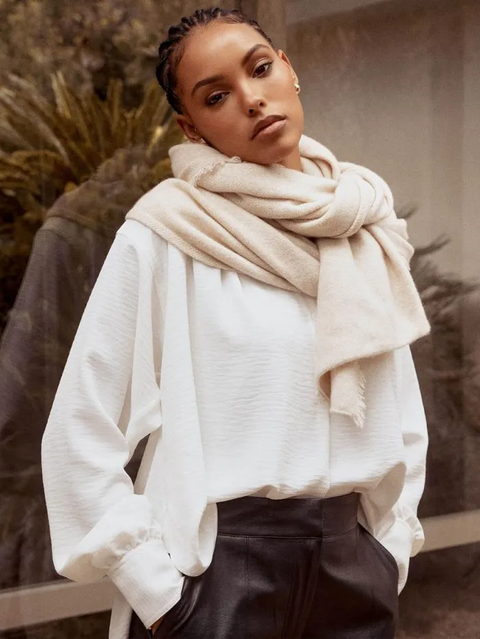 Shop Brochu Walker Tops The Soro Blouse Salt White