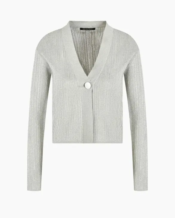 Short Cardigan In Lurex Yarn Silver Women Armani Matching Sets