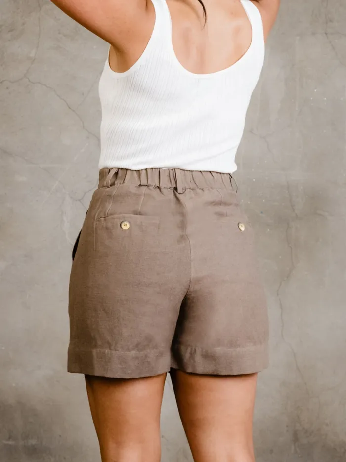 Shorts Esme Linen Short Driftwood 8211 Able Women