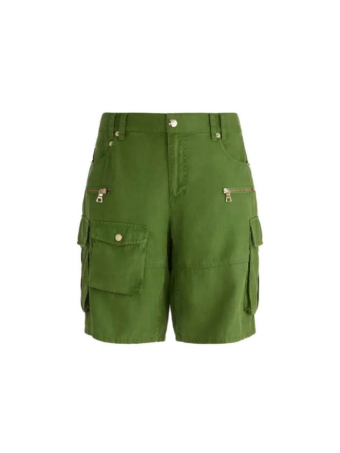 Shorts Women Alice Olivia JAXON SUPER SLOUCHY LONG CARGO SHORT Avocado
