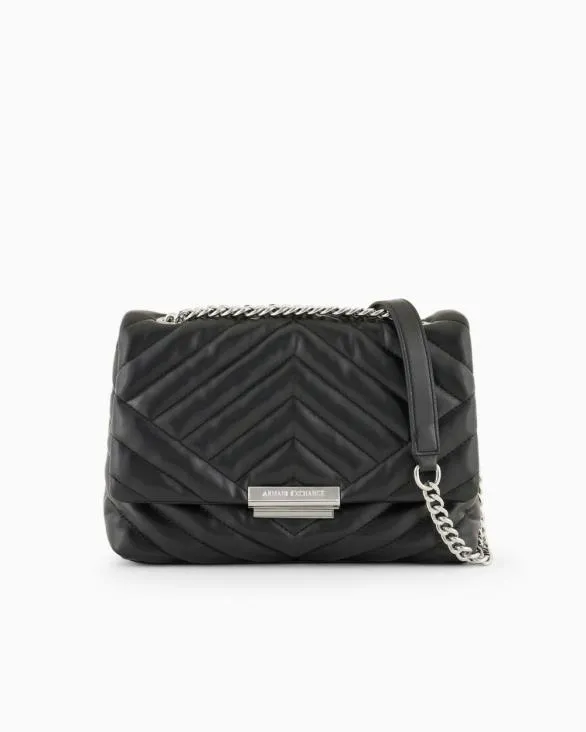 Shoulder Bag In Quilted Material With Metal Details Black Women Armani Crossbody Bags