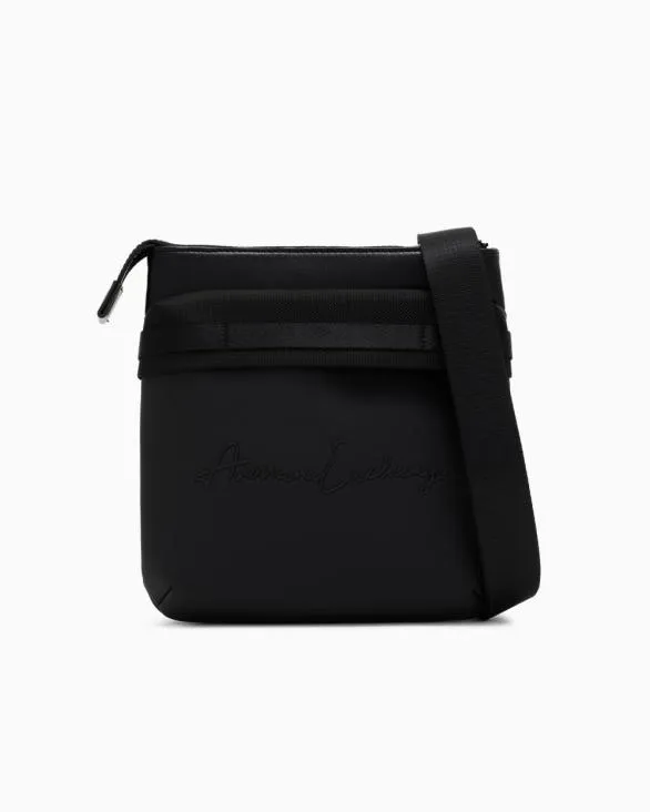 Shoulder Bag With External Pocket Black Men Armani Crossbody Bags