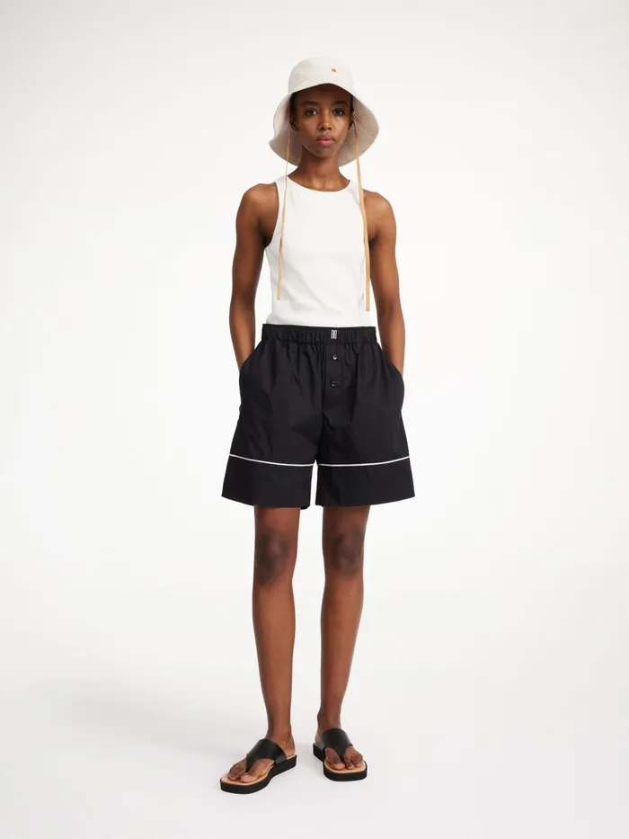 Siara Organic Cotton Shorts Black Women By Malene Birger Shorts