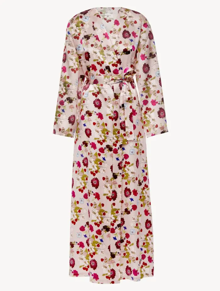 Silk Floral Print Long Robe Sleepwear La Perla Robes