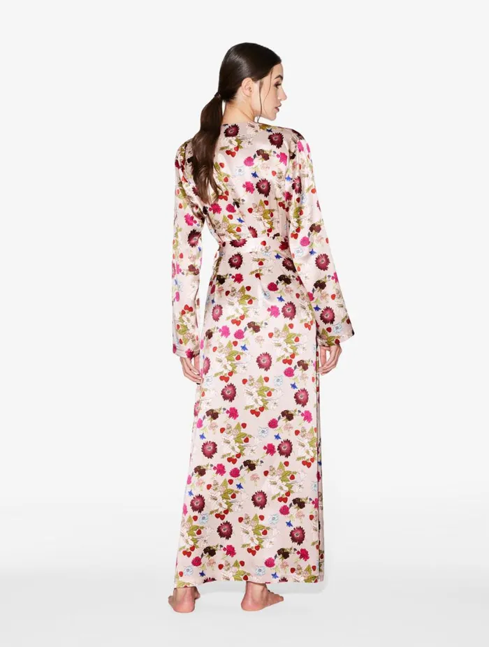 Silk Floral Print Long Robe Sleepwear La Perla Robes