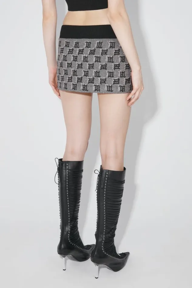Silk Wool Knitted Monogram Mini Skirt Multicolor Women MISBHV Knitwear