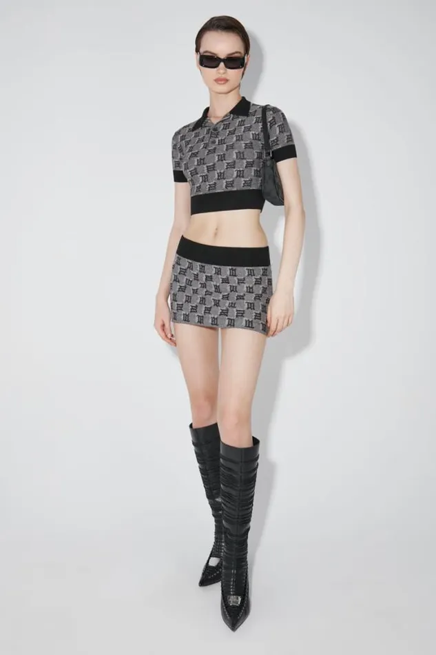 Silk Wool Knitted Monogram Mini Skirt Multicolor Women MISBHV Knitwear