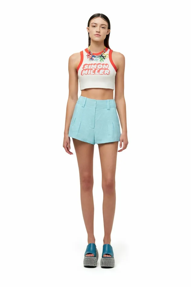Simon Miller Bottoms Women Linen Boop Short Blue Breeze