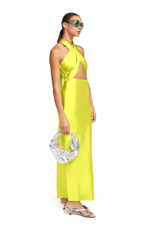 Simon Miller Dresses Women Satin Yabba Dress Valley Green
