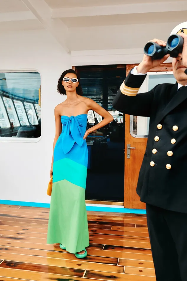 Simon Miller Dresses Women Sm X Mango Sirena Dress Blue Green Combo Simon Miller Dresses Women Sm X Mango Sirena Dress Blue Green Combo