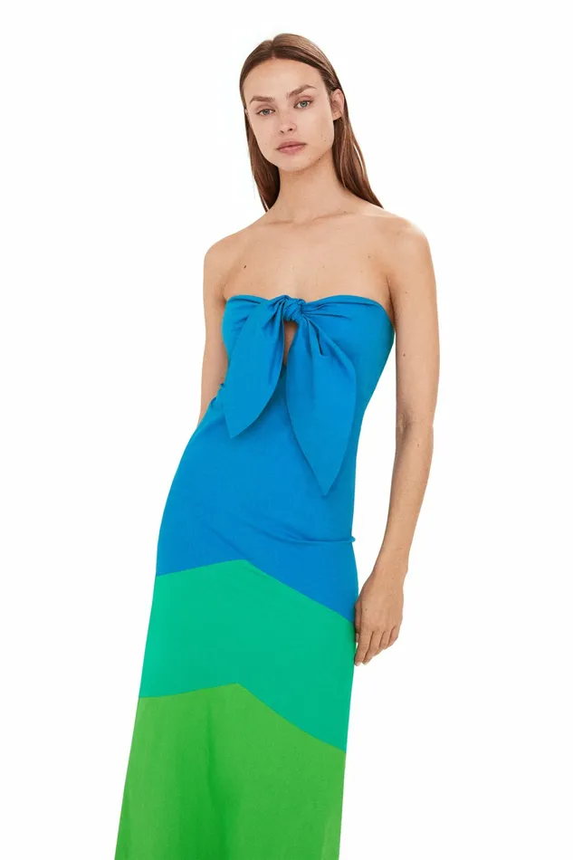 Simon Miller Dresses Women Sm X Mango Sirena Dress Blue Green Combo Simon Miller Dresses Women Sm X Mango Sirena Dress Blue Green Combo