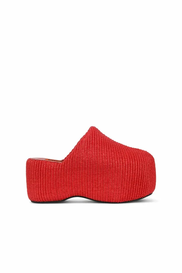 Simon Miller Platforms Women Platform Bubble Clog Spicy Red Raffia