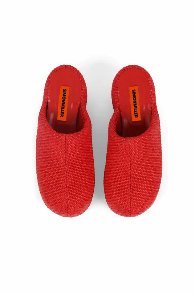 Simon Miller Platforms Women Platform Bubble Clog Spicy Red Raffia