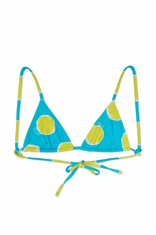 Simon Miller Swim Women Bwai Bikini Top Suburban Blue Valley Green Dot Print Simon Miller Swim Women Bwai Bikini Top Suburban Blue Valley Green Dot Print