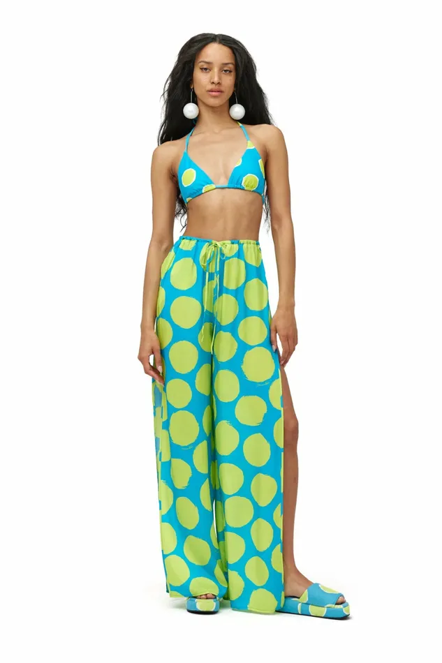 Simon Miller Swim Women Bwai Bikini Top Suburban Blue Valley Green Dot Print Simon Miller Swim Women Bwai Bikini Top Suburban Blue Valley Green Dot Print